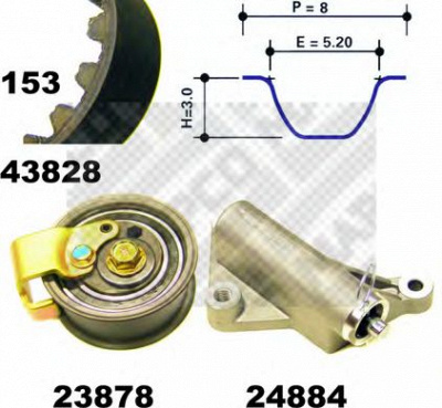 MAPCO 23827 -  Комплект ремня ГРМ