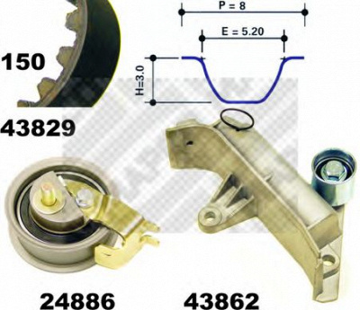 MAPCO 23830 -  Комплект ремня ГРМ