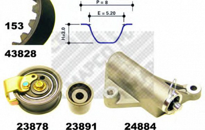 MAPCO 23833 -  Комплект ремня ГРМ