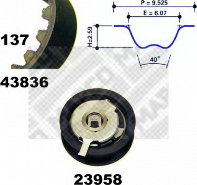 MAPCO 23837 -  Комплект ремня ГРМ