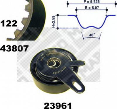 MAPCO 23839 -  Комплект ремня ГРМ