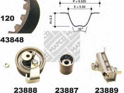 MAPCO 23848 -  Комплект ремня ГРМ