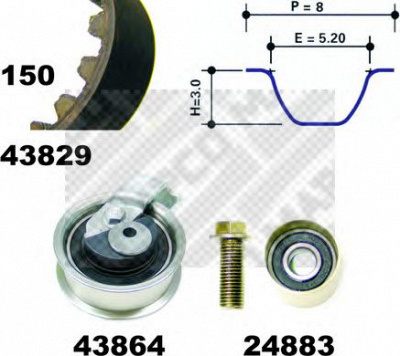 MAPCO 23901 -  Комплект ремня ГРМ