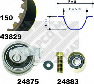 MAPCO 23912 -  Комплект ремня ГРМ