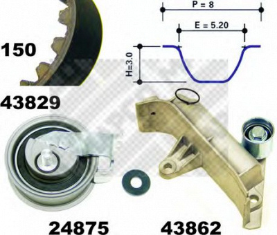 MAPCO 23913 -  Комплект ремня ГРМ