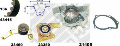 MAPCO 41415 -  Водяной насос + комплект зубчатого ремня
