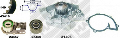 MAPCO 41419 -  Водяной насос + комплект зубчатого ремня