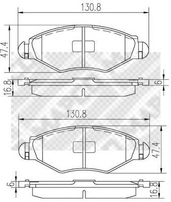 MAPCO 6516 -  Комплект тормозных колодок, дисковый тормоз