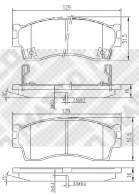 MAPCO 6807 -  Комплект тормозных колодок, дисковый тормоз