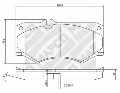 MAPCO 6828 -  Комплект тормозных колодок, дисковый тормоз