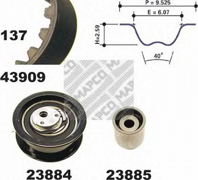 MAPCO 73808 -  Комплект ремня ГРМ