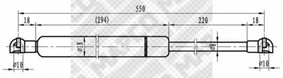 MAPCO 91604 -  Газовая пружина, капот