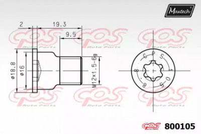 MAXTECH 800105 -  Болт, диск тормозного механизма