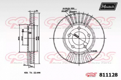 MAXTECH 8111280000 -  Тормозной диск