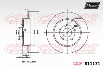 MAXTECH 8111710000 -  Тормозной диск