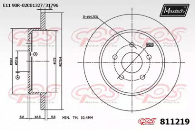 MAXTECH 8112190000 -  Тормозной диск