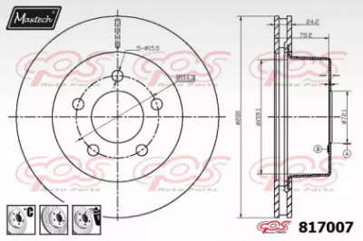 MAXTECH 817007b880 -  Тормозной диск