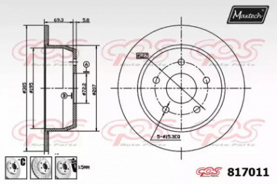 MAXTECH 8170116880 -  Тормозной диск