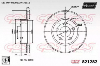 MAXTECH 8212820080 -  Тормозной диск