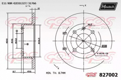 MAXTECH 8270020000 -  Тормозной диск