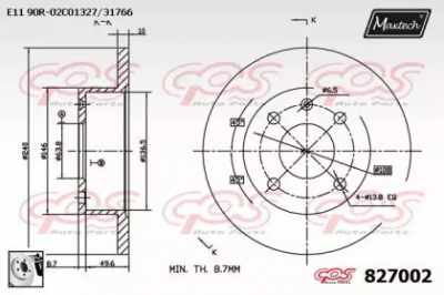 MAXTECH 8270020080 -  Тормозной диск