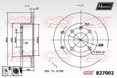 MAXTECH 8270026060 -  Тормозной диск