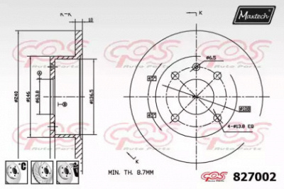 MAXTECH 8270026880 -  Тормозной диск
