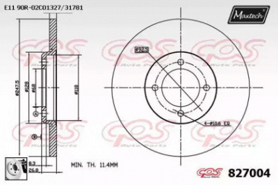 MAXTECH 8270040080 -  Тормозной диск
