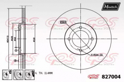 MAXTECH 8270046980 -  Тормозной диск