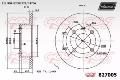 MAXTECH 8270050000 -  Тормозной диск