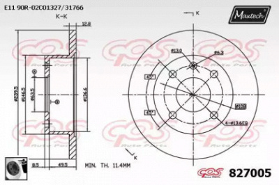MAXTECH 8270050060 -  Тормозной диск