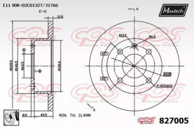 MAXTECH 8270050080 -  Тормозной диск