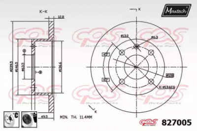 MAXTECH 8270056060 -  Тормозной диск