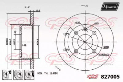 MAXTECH 8270056980 -  Тормозной диск