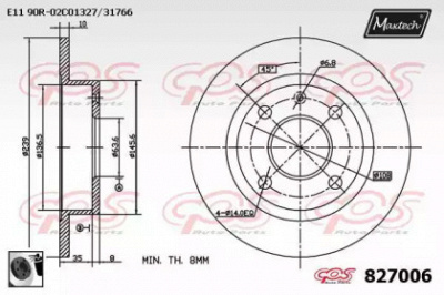 MAXTECH 8270060060 -  Тормозной диск