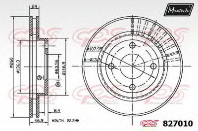 MAXTECH 8270100000 -  Тормозной диск