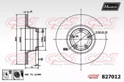 MAXTECH 8270126060 -  Тормозной диск