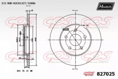 MAXTECH 8270250000 -  Тормозной диск
