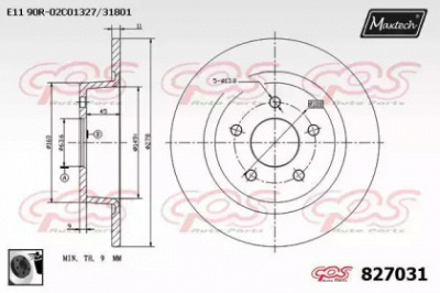 MAXTECH 8270310060 -  Тормозной диск