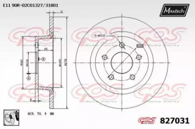 MAXTECH 8270310080 -  Тормозной диск