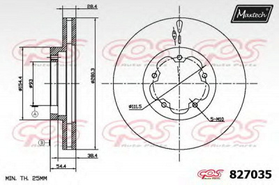 MAXTECH 8270356880 -  Тормозной диск