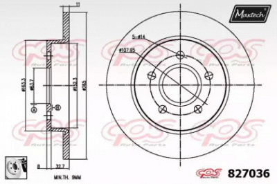 MAXTECH 8270360080 -  Тормозной диск