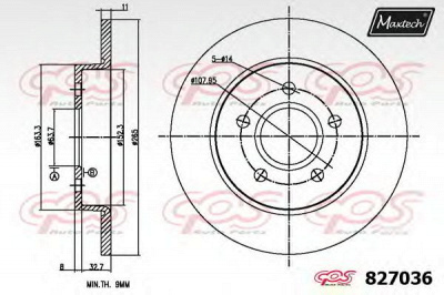 MAXTECH 8270366880 -  Тормозной диск