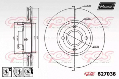 MAXTECH 8270386880 -  Тормозной диск