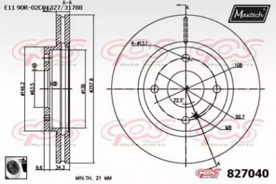 MAXTECH 8270400060 -  Тормозной диск