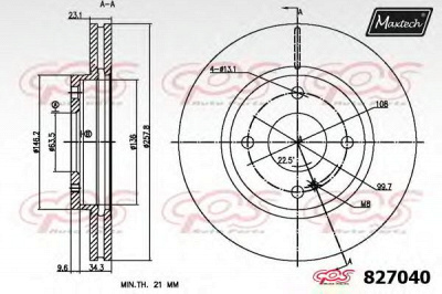 MAXTECH 8270406060 -  Тормозной диск