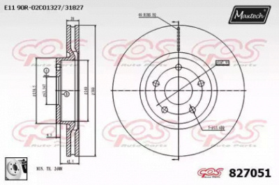 MAXTECH 8270510080 -  Тормозной диск
