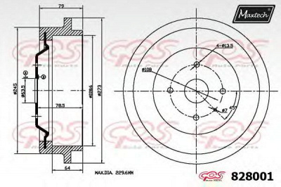 MAXTECH 8280010000 -  Тормозной барабан