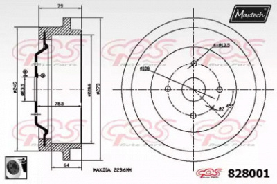 MAXTECH 8280010060 -  Тормозной барабан