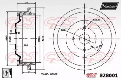 MAXTECH 8280010080 -  Тормозной барабан